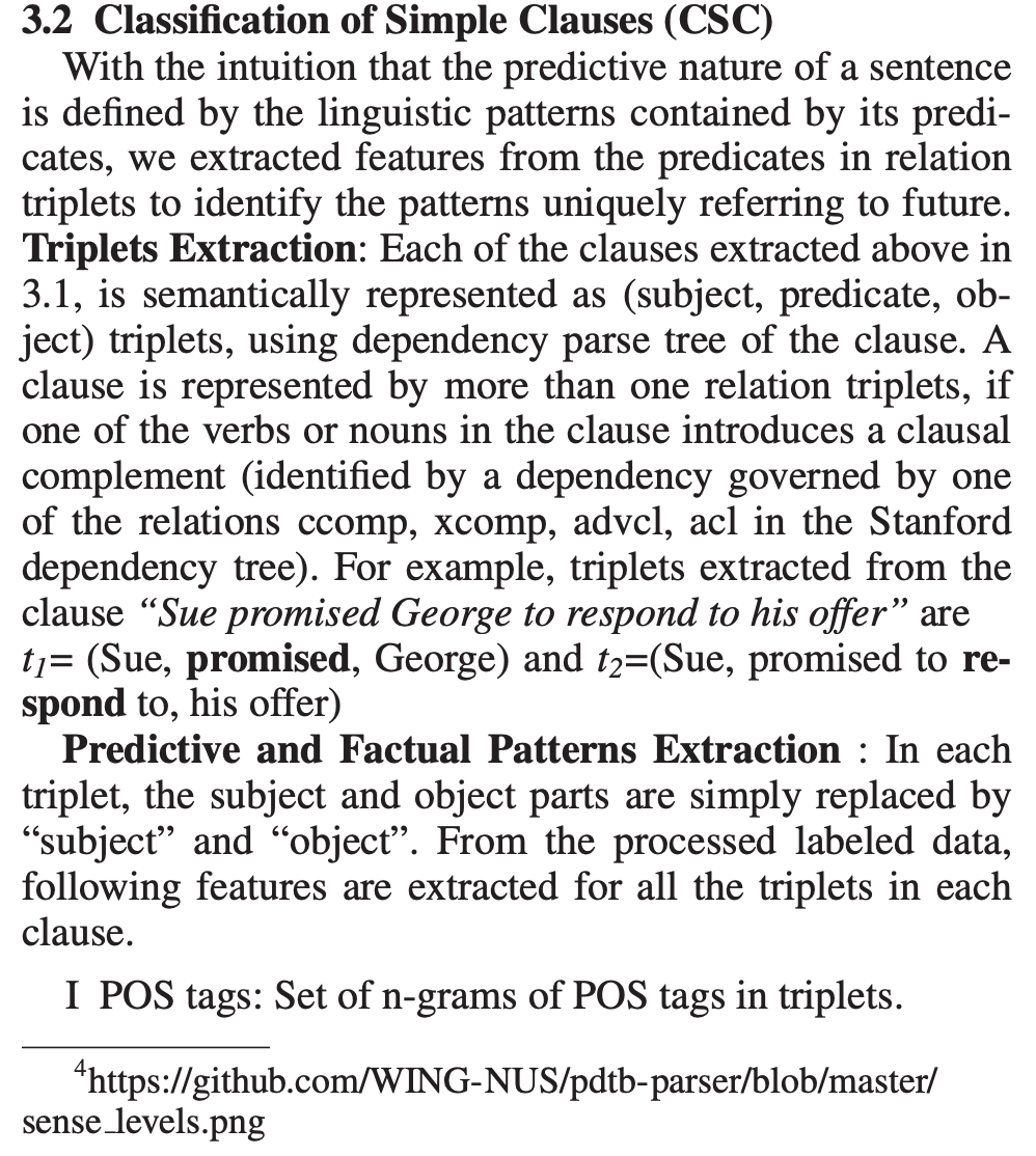 3.1 Classification of Simple Clauses (CSC)-1