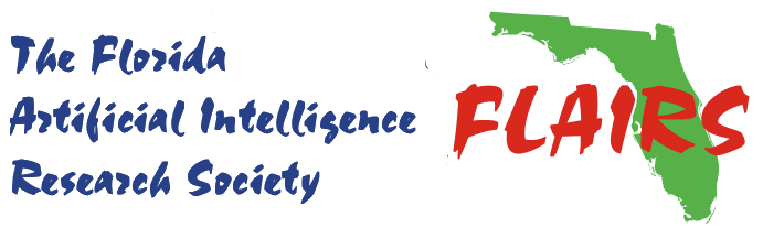 FLAIRS banner logo with the Florida Artificial Intelligence Research Society name and a green Florida silhouette.