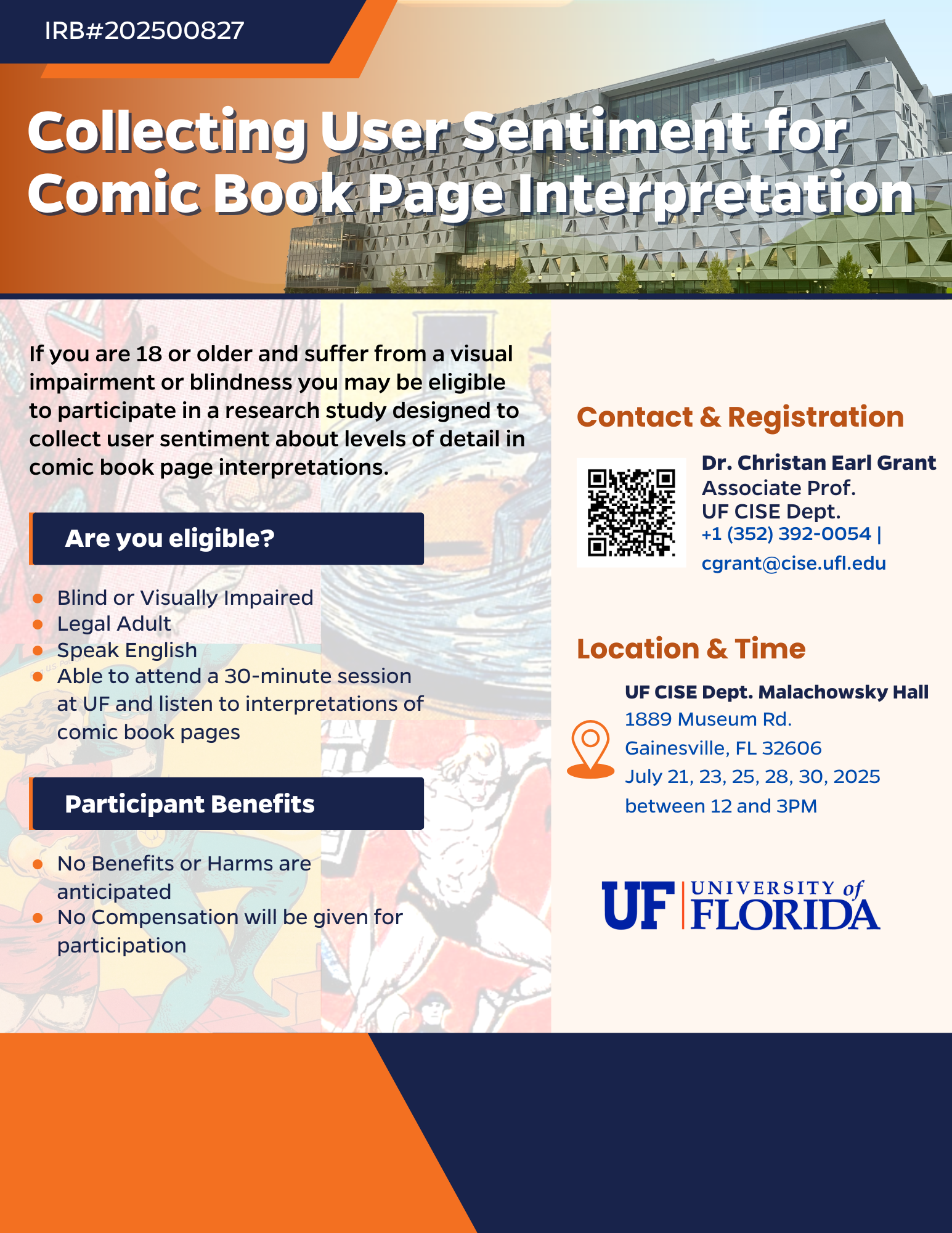 A flyer containing information about a user study planned for the Summer of 2025.